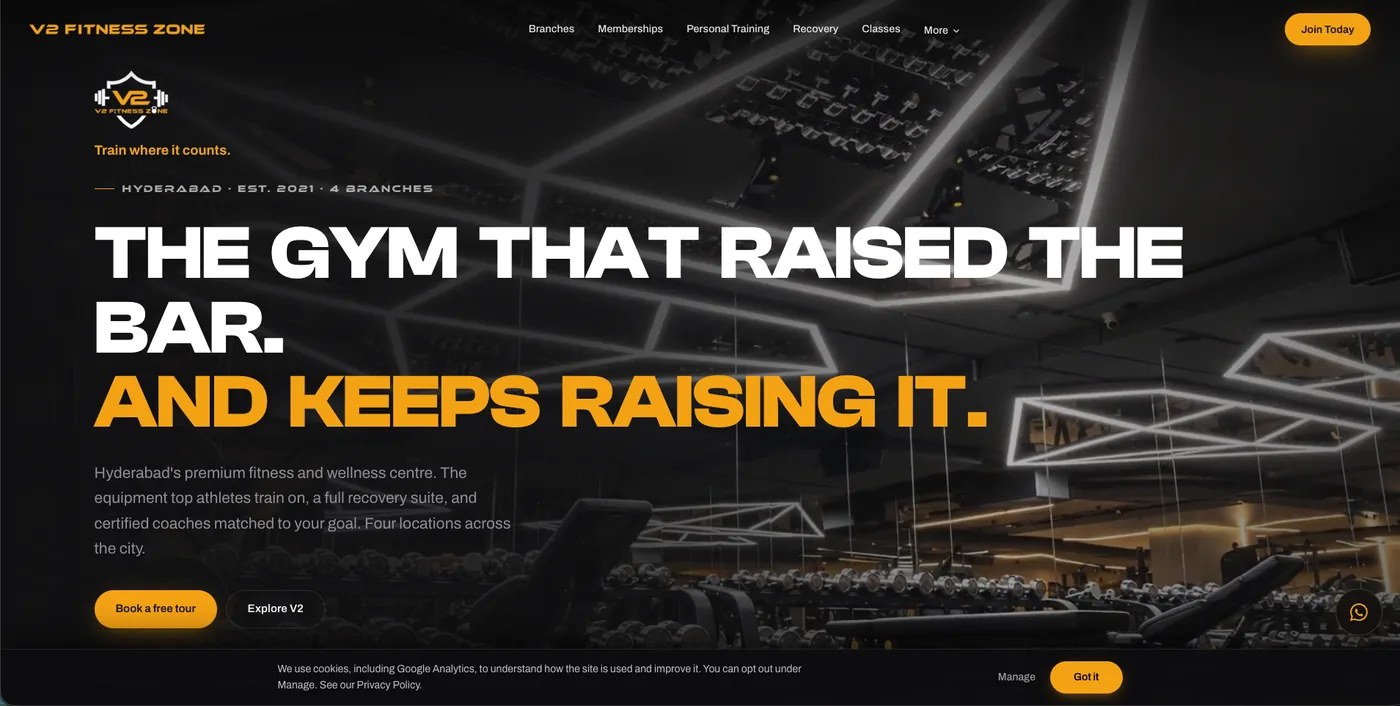 V2 Fitness Zone — Premium Multi-Branch Gym