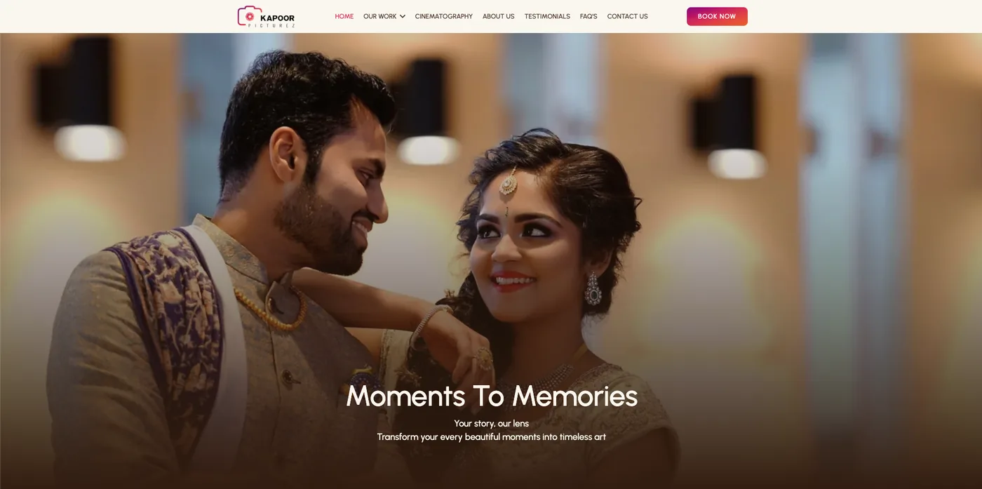 Kapoor Picturez website homepage