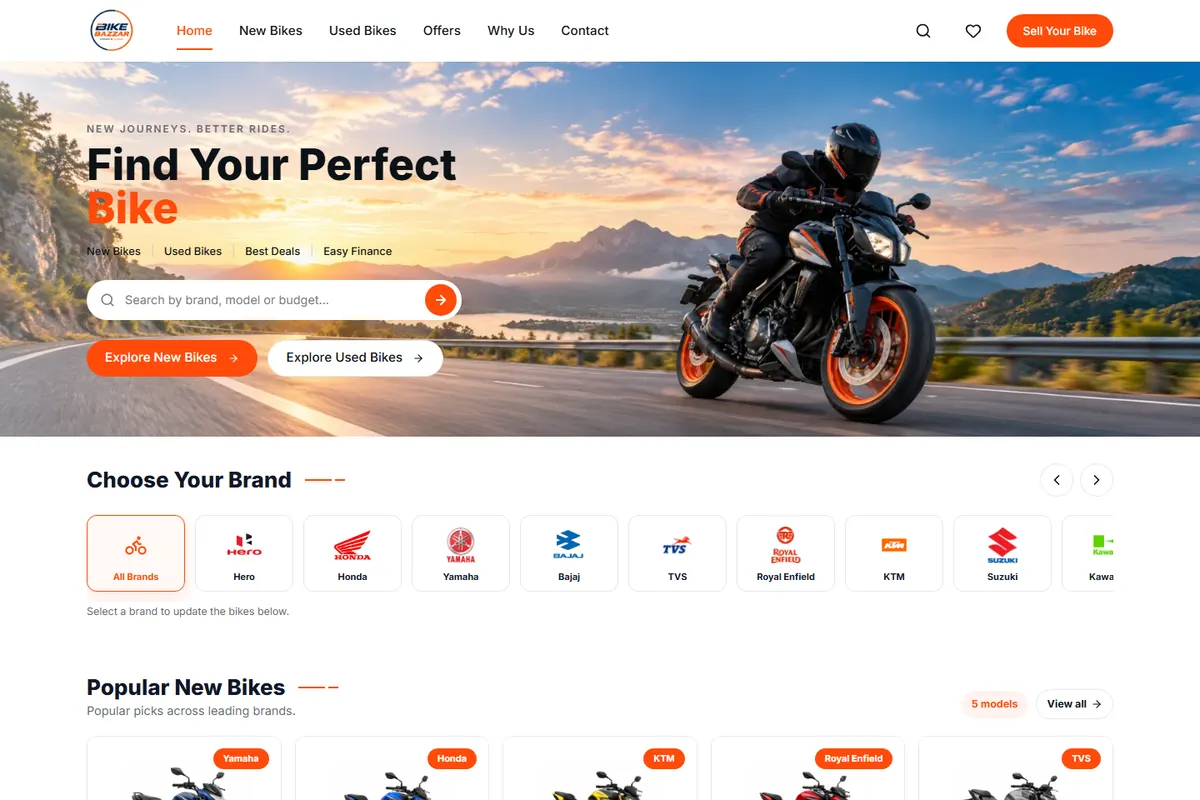 Screenshot of Bike Bazzar — New & Used Bikes Marketplace