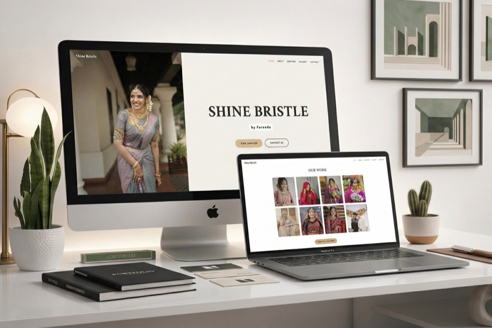 Screenshot of Shine Bristle — Bridal Makeup & Beauty Services
